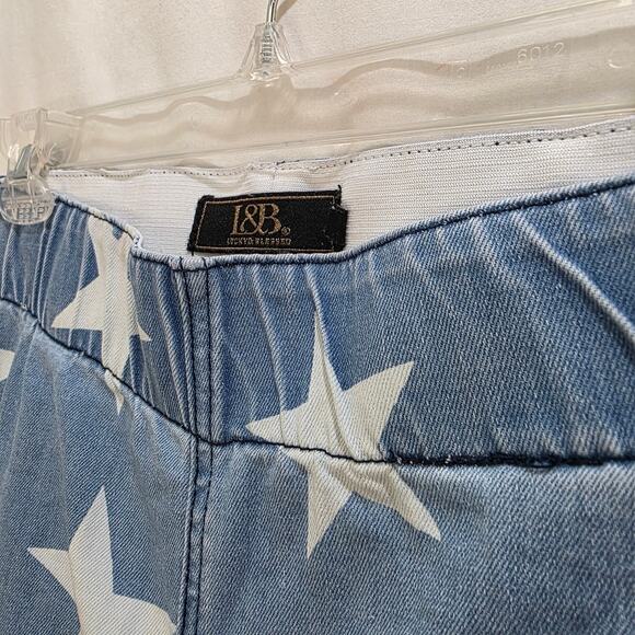 L&B Lucky and Blessed Retro Boho American Stars Pull-on Wide Leg Flare Jeans, SM - Picture 5 of 10